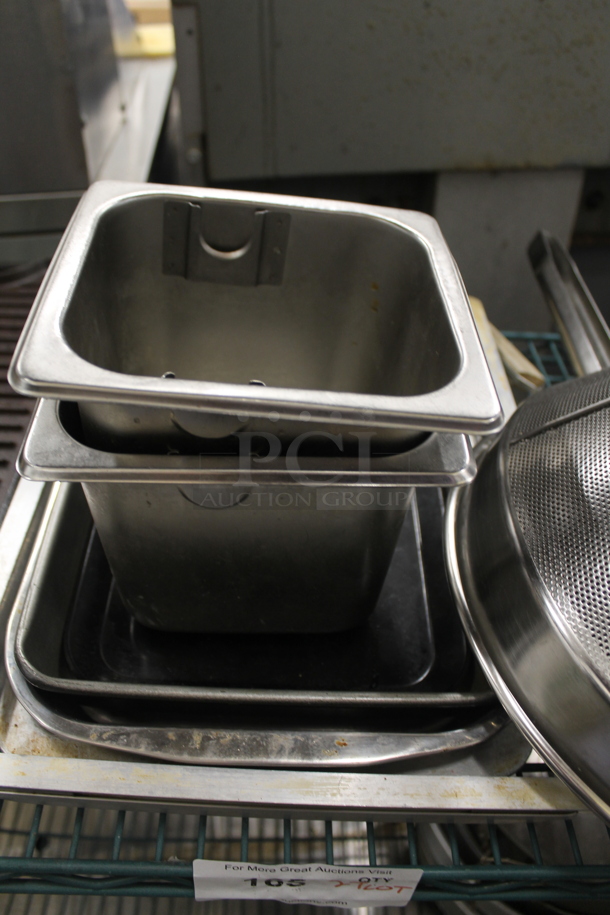 ALL ONE MONEY! Two Tier Lots of Various Items Including Metal Skillets, China Cap Strainer and Stock Pot - Image 3 of 7