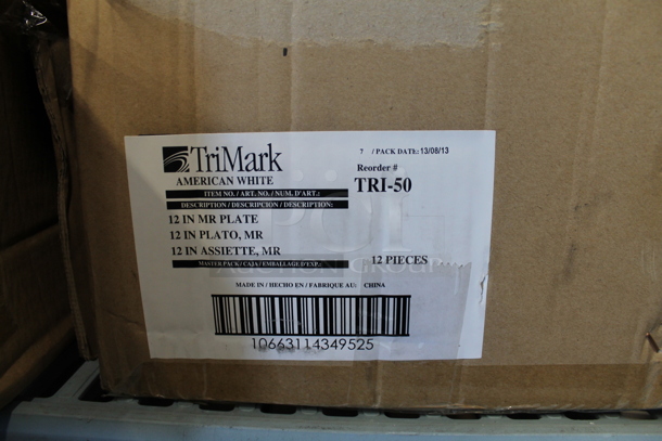 Box of 12 BRAND NEW! TriMark 12" White Ceramic Plates. - Image 4 of 6