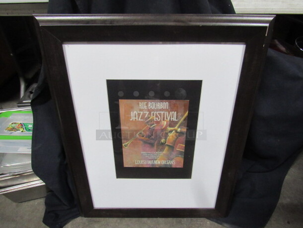 One 24X29 JAZZ FESTIVAL Framed Matted Picture.