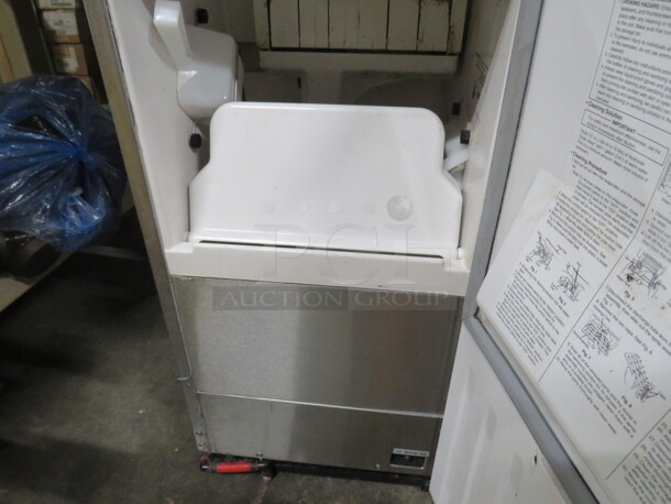 One WORKING Stainless Steel Hoshizaki Undercounter 1 Door 55lb Ice Maker With Bin, And Manual. 120 Volt. Model# AM-50BAJ-AD. 15X24X32. $2920.00. - Image 4 of 7