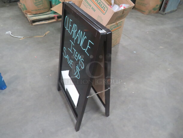 One Wooden Framed Chalkboard SideWalk Sign. 33.5X20 - Image 2 of 2