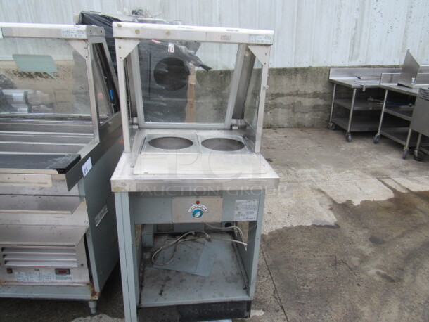 One Duke Hot Well With Sneeze Guard, Cutting Board, And Under Storage. Model# SW600-25FLM. 24X34X57.5
