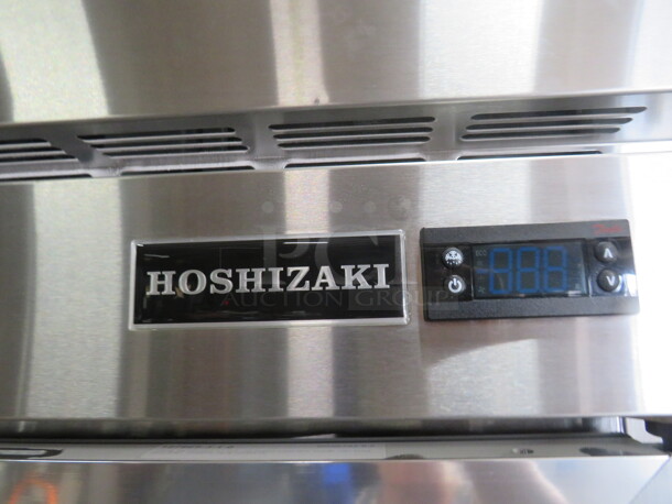 One WORKING Hoshizaki Glass Door Refrigerator With 3 Racks On Casters. Model# R1A-FG. 115 Volt. Ser # M50801F. 27.5X33.5X79.5. USED LESS THAN 1 YEAR! $5100.94. - Image 3 of 5