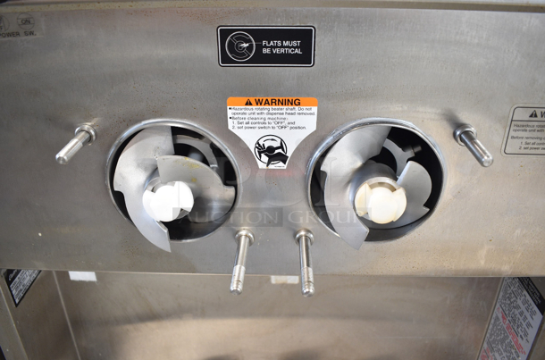 2016 Electro Freeze SLX500-232 Stainless Steel Commercial Floor Style 2 Flavor w/ Twist Soft Serve Ice Cream Machine on Commercial Casters. 208-230 Volts, 3 Phase.  - Image 4 of 11