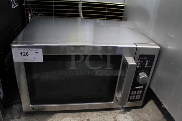 2014 Amana RCS10DSE Stainless Steel Commercial Countertop Microwave Oven. 120 Volts, 1 Phase.  - Image 1 of 4