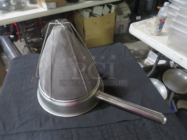 One Stainless Steel Cone Mesh  Strainer.