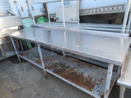 One 96X30X33.5 Stainless Steel Table With Under Shelf.