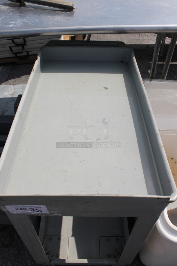 Gray Poly 2 Tier Cart on Commercial Casters. - Image 2 of 5