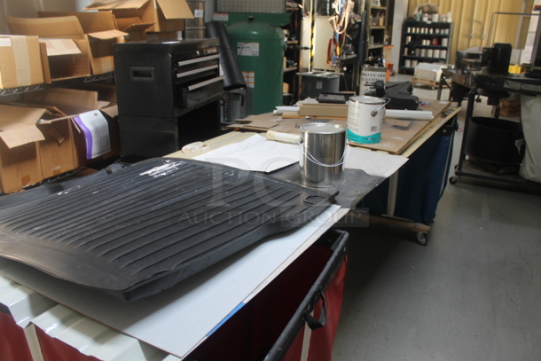 ALL ONE MONEY! Lot of 2 Laundry Carts w/ Countertop and Contents. BUYER MUST REMOVE. - Image 2 of 7