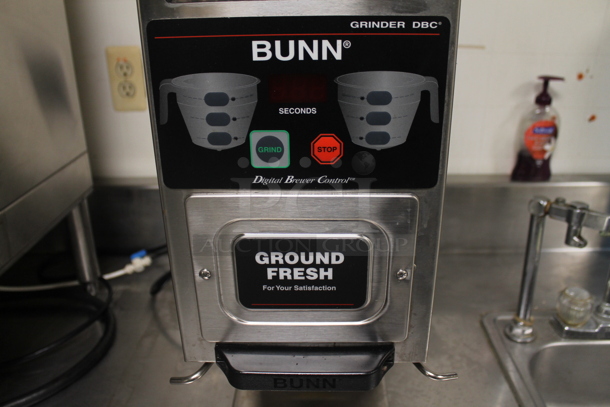 2013 Bunn G9-2T DBC Stainless Steel Commercial Countertop Coffee Bean Grinder. 120 Volts, 1 Phase. Tested and Working! (ice room) - Image 3 of 6
