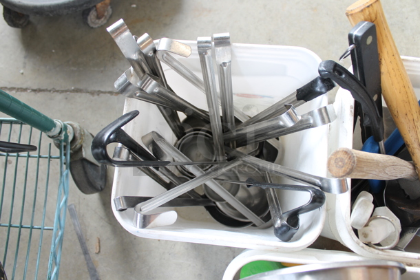 ALL ONE MONEY! Lot of 3 Poly Buckets of Utensils! - Image 3 of 4