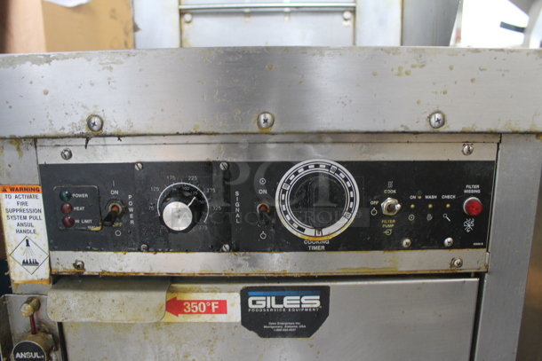 Giles WOG-20MP-VH TB Stainless Steel Commercial Ventless Hood and Giles Stainless Steel Electric Powered Deep Fat Fryer on Commercial Casters. Hood: 208 Volts, 1 Phase.  - Image 6 of 12