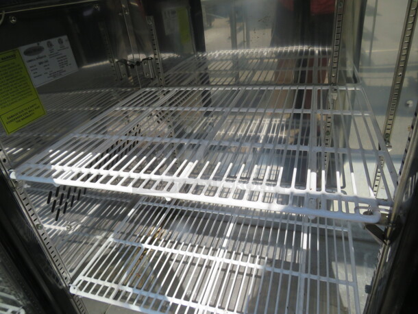 One Serveware 2 Door Back Bar Cooler With 2 Racks On Casters. Working, NOT Cold. 115 Volt. Model# BB6124G-USV. 61X25X45 - Image 2 of 2