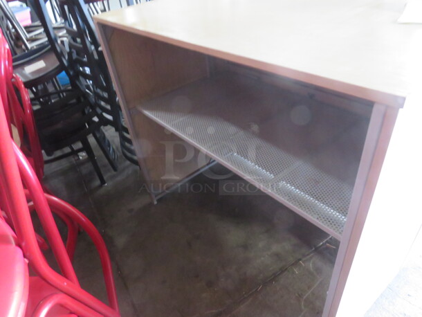 One Wooden Hostess Stand With 1 Metal Shelf. 48X28X42 - Image 2 of 3