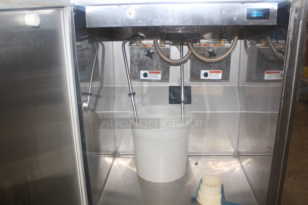 AWESOME! Electro Freeze Model 30T-RMT-232 Commercial Stainless Steel Air Cooled Two Flavor Twist Soft Serve Ice Cream/Frozen Yogurt Machine On Casters. 26x38.5x68. 208-230V/60 Hz. 3 Phase. Working When Pulled! - Image 2 of 8