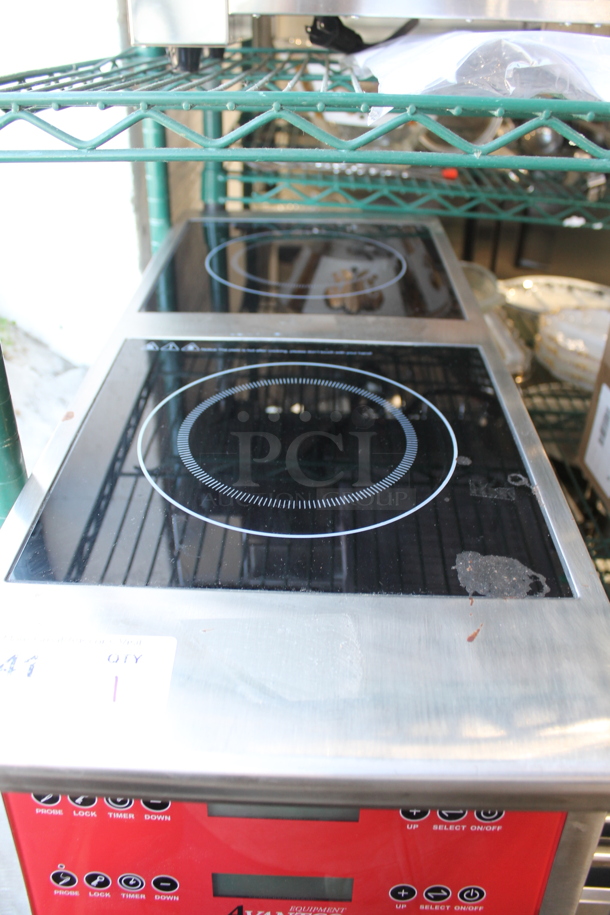 Avantco IC-580 Stainless Steel Commercial Countertop Electric Powered 2 Burner Induction Range. 208-240 Volts, 1 Phase.  - Image 4 of 5