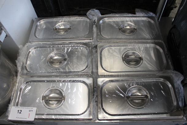 Vevor NB-6V Stainless Steel Commercial Countertop Refrigerated Rail w/ 6 Stainless Steel 1/3x6 Drop In Bins and Lids. 110 Volts, 1 Phase. Tested and Working! - Image 4 of 10