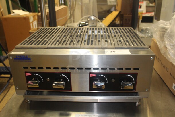 NEW! Cecilware Model CCB-1824 Commercial Stainless Steel Natural Gas Countertop Char Broiler. 24x18x11.5