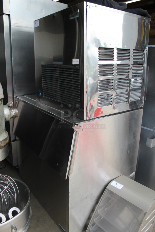 Hoshizaki F-1101AU Stainless Steel Commercial Ice Machine Head on Commercial Ice Bin. 230/240 Volts, 1 Phase.  - Image 1 of 9