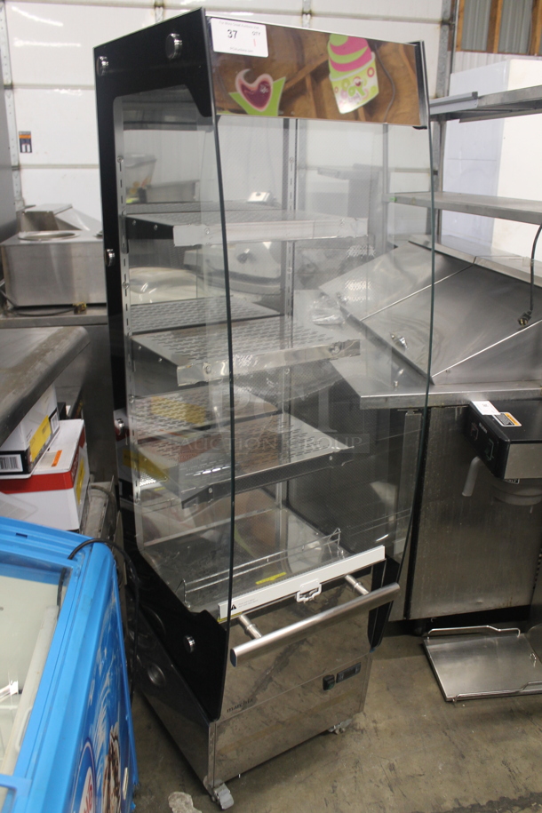 Marchia MHS220 Stainless Steel Commercial Reach In Grab N Go Merchandiser w/ Metal Shelves on Commercial Casters. 220 Volts, 1 Phase.  - Image 2 of 8
