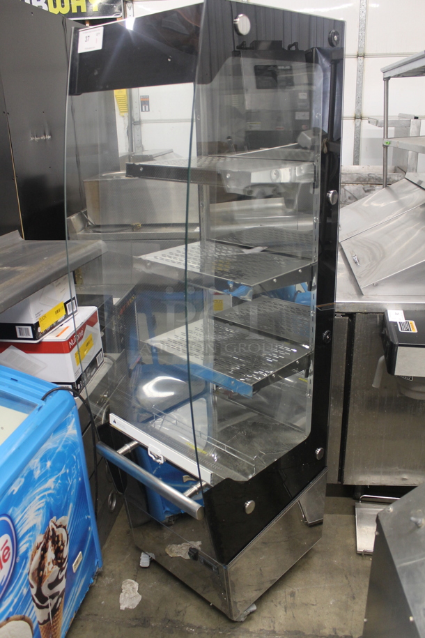 Marchia MHS220 Stainless Steel Commercial Reach In Grab N Go Merchandiser w/ Metal Shelves on Commercial Casters. 220 Volts, 1 Phase.  - Image 3 of 8