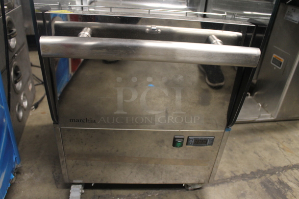 Marchia MHS220 Stainless Steel Commercial Reach In Grab N Go Merchandiser w/ Metal Shelves on Commercial Casters. 220 Volts, 1 Phase.  - Image 5 of 8