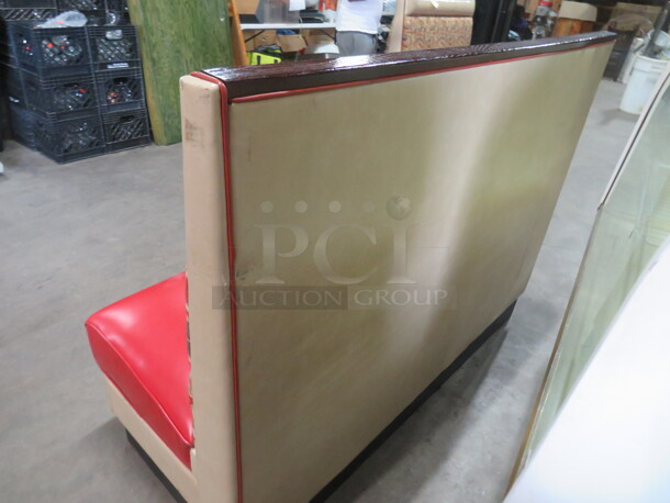 One Single Sided Booth With Red Cushioned Seat And Multi Color Back. 60.5X26X45.5 - Image 3 of 3