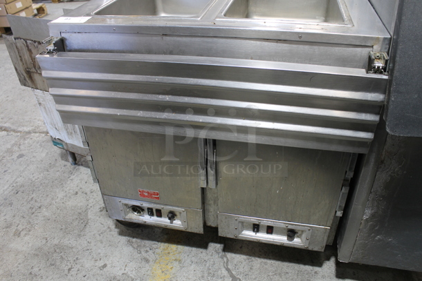 Hot Food Boxes CW2 Stainless Steel Commercial 2 Well Steam Table w/ 2 Door Holding Cabinet on Commercial Casters. 115 Volts, 1 Phase. Tested and Powers On But Does Not Get Warm - Image 3 of 8