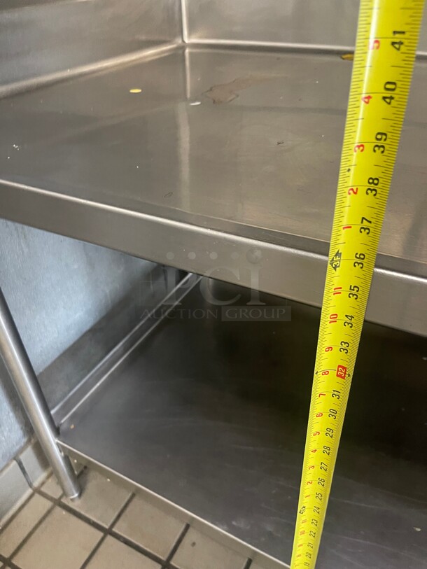 Clean! Commercial 48 inch Stainless Steel Table With Stainless Shelf NSF With Splash Guard - Image 7 of 7