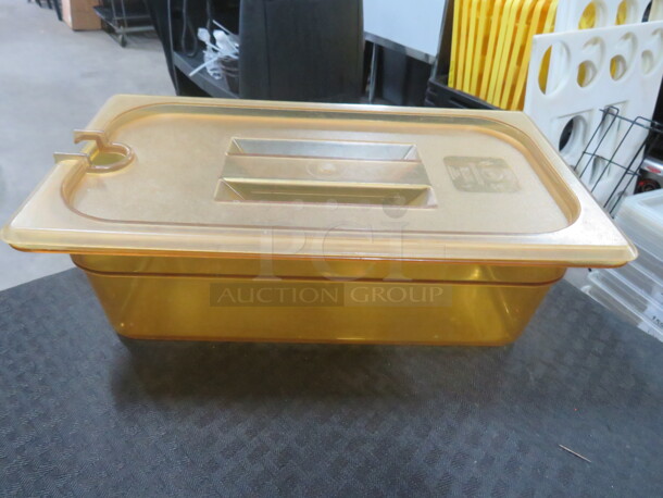 1/3 Size 4 Inch Deep Food Storage Container With Lid. 3XBID