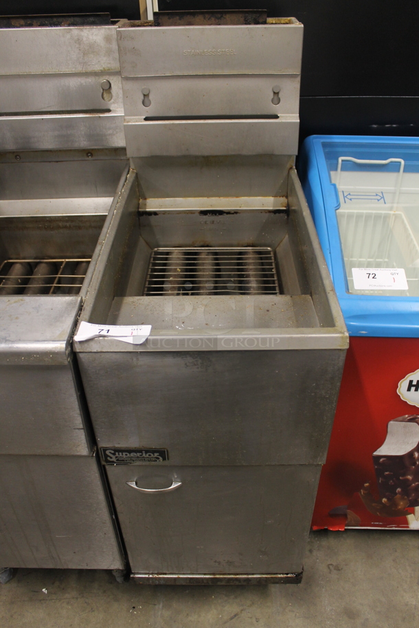 Pitco Frialator Stainless Steel Commercial Floor Style Natural Gas Powered Deep Fat Fryer. - Image 1 of 8