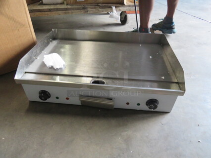One NEW Flattop Electric griddle. 110 Volt. #EG-820. 28.5X19X9