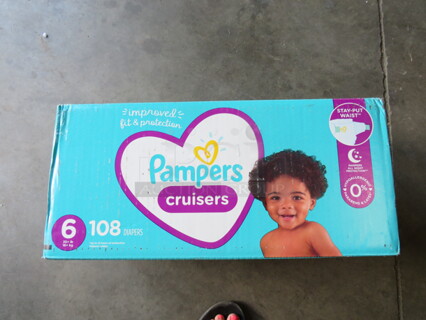 One Box of 108 Pampers Cruisers. 