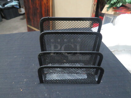 One Lot Of 14 Black Metal Menu Holders.