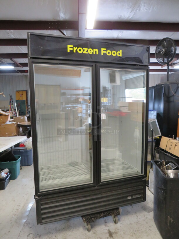 One True 2 Door Glass Display Freezer With 8 Racks. Model# GDM-49F-LD. 115/208-230 Volt. 1 Phase. Unable To Test. 54X30X79. - Image 1 of 6