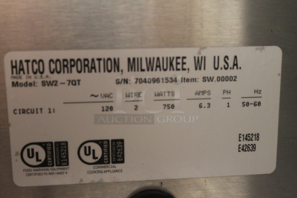 Hatco SW2-7QT Stainless Steel Commercial Countertop 2 Well Food Warmer. 120 Volts, 1 Phase. Tested and Working! - Image 5 of 5