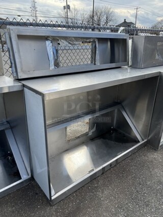5' Stainless Steel Commercial Grease Hood w/ Make Up Fan Frame. 62x58x24