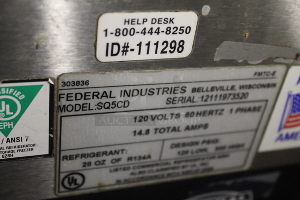 Federal Industries SQ5CD Stainless Steel Commercial Deli Display Case Merchandiser. 120 Volts, 1 Phase. Tested and Powers On But Does Not Get Cold - Image 9 of 9