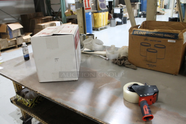 Metal Table w/ Under Shelf, Contents on Commercial Casters and Office Chair. - Image 6 of 10