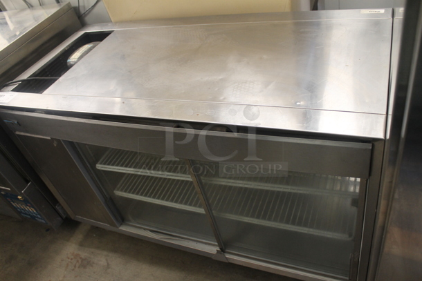Silver King SKPC48PT Commercial Stainless Steel Undercounter Cooler With Sliding Doors And Polycoated Shelves. 115V. Tested and Working!