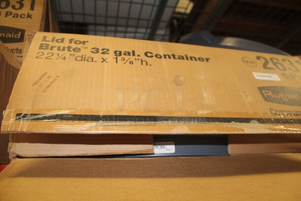 NEW IN BOX! 3 Boxes (6 Count Each) Rubbermaid 32 Gallon Brute Trash Can Lids. 18X Your Bid!  - Image 3 of 3