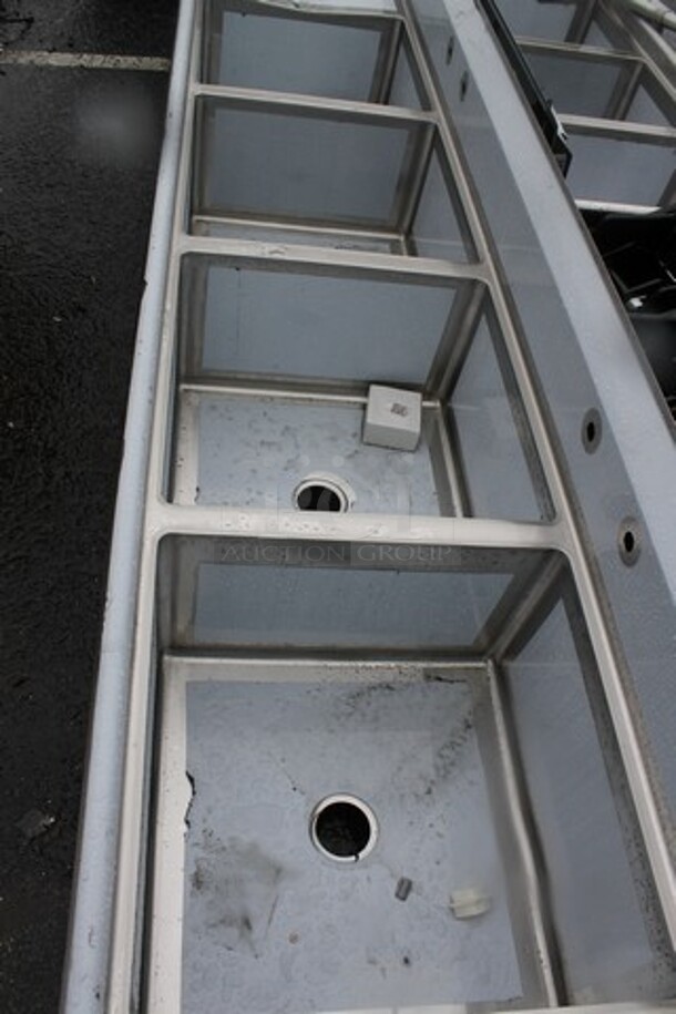 BRAND NEW SCRATCH AND DENT! Regency 600S42424224 Stainless Steel 4 Bay Sink w/ Dual Drain Board. No Legs. Bays 24x24x13.5. Drain Boards 22x26 - Image 6 of 7