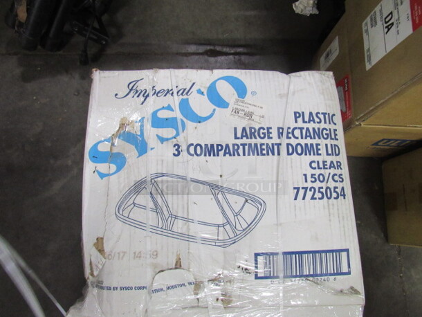 NEW Sysco Poly 3 Compartment Dome Lid. 2XBID