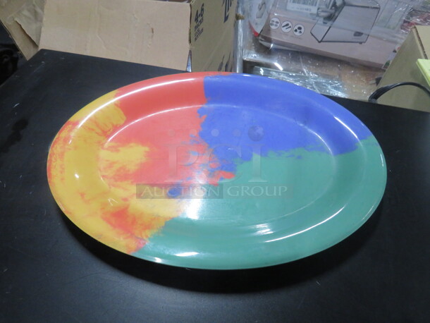 GET 12X9 COOL Tye Dye Platter. #OP-120. 12XBID
