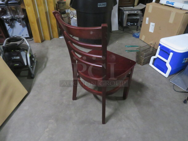 Solid Wooden Chair In A Mahogany Finish. 2XBID. THESE CHAIRS LOOK BRAND NEW!!!! - Image 4 of 4