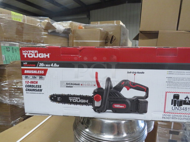 One Hyper Tough 12 Inch Cordless Chainsaw.  - Image 1 of 2