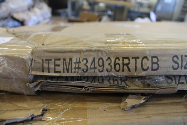 2 BRAND NEW SCRATCH AND DENT! Lancaster Table & Seating 34936RTCB 36" Laminated Round Table Top Reversible Cherry / Black. 2 Times Your Bid! - Image 2 of 3