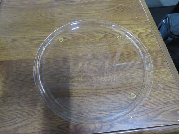 NEW 13 Inch Round Clear Acrylic Tray. 2XBID