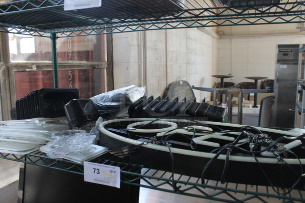 ALL ONE MONEY! Tier Lot of Various Items Including Light Up Open Sign and Poly Lids - Image 1 of 3
