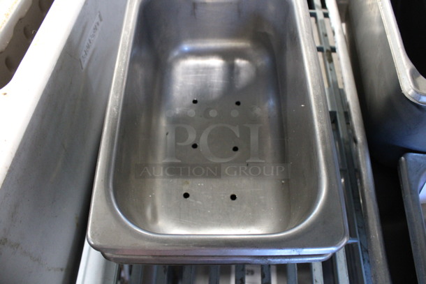 3 Stainless Steel 1/4 Size Perforated Drop In Bins. 1/4x4. 3 Times Your Bid! - Image 4 of 4